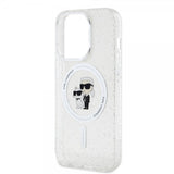 Karl Lagerfeld iPhone 15 Pro Deksel Karl & Choupette Glitter MagSafe Transparent
