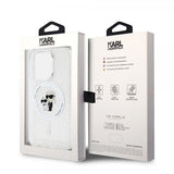 Karl Lagerfeld iPhone 15 Pro Deksel Karl & Choupette Glitter MagSafe Transparent