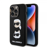 Karl Lagerfeld iPhone 15 Pro Deksel Karl & Choupette Svart