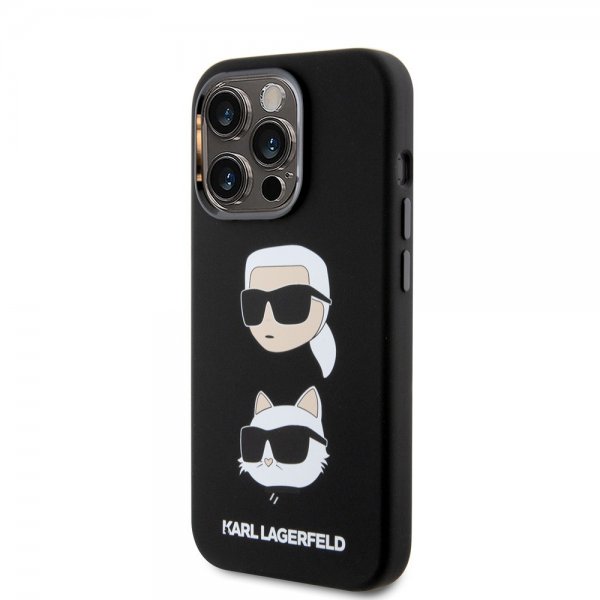 Karl Lagerfeld iPhone 15 Pro Deksel Karl & Choupette Svart