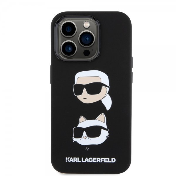 Karl Lagerfeld iPhone 15 Pro Deksel Karl & Choupette Svart