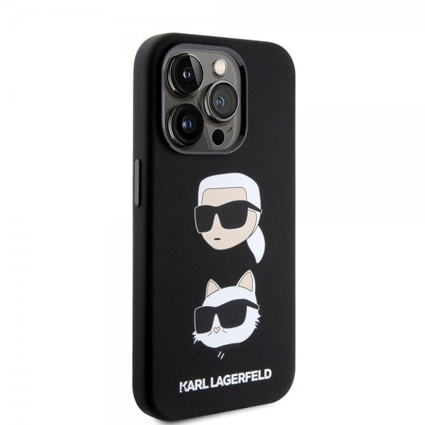 Karl Lagerfeld iPhone 15 Pro Deksel Karl & Choupette Svart