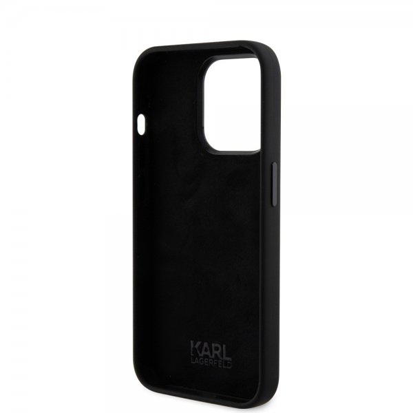 Karl Lagerfeld iPhone 15 Pro Deksel Karl & Choupette Svart