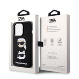 Karl Lagerfeld iPhone 15 Pro Deksel Karl & Choupette Svart