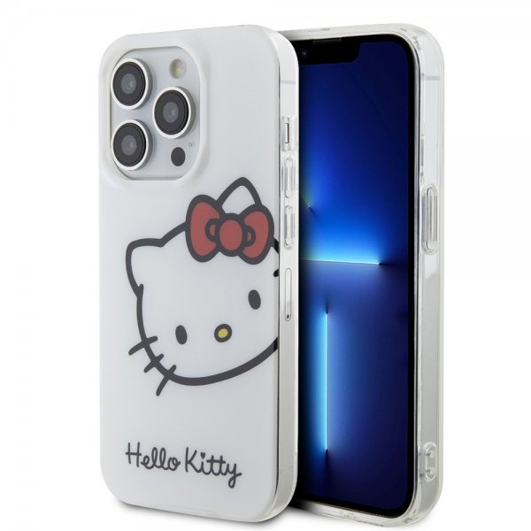 Hello Kitty iPhone 15 Pro Deksel Kitty Logo Hvit