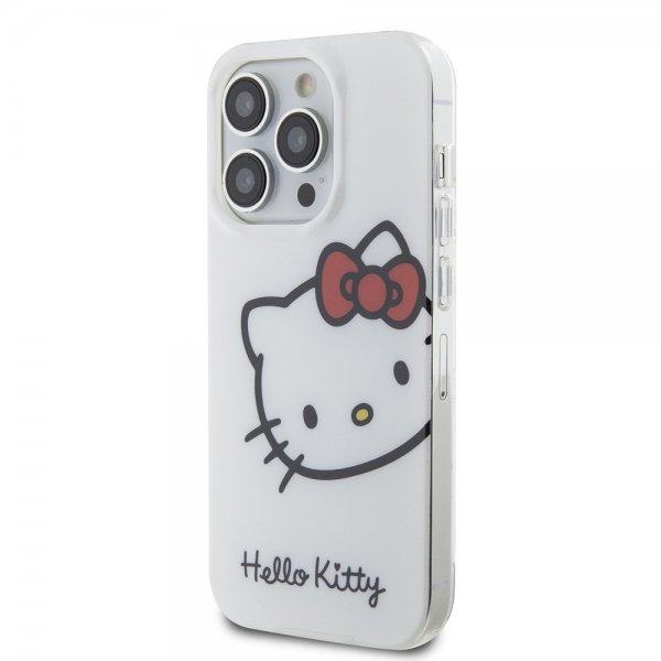 Hello Kitty iPhone 15 Pro Deksel Kitty Logo Hvit