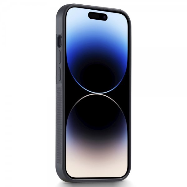 Lc.Imeeke iPhone 15 Pro Deksel Karbonfibertekstur Rød Stripe Svart