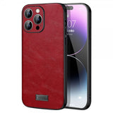 Sulada iPhone 15 Pro Deksel Skinntekstur Rød