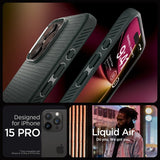 Spigen iPhone 15 Pro Deksel Liquid Air Abyss Green