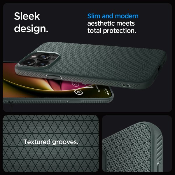 Spigen iPhone 15 Pro Deksel Liquid Air Abyss Green