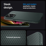 Spigen iPhone 15 Pro Deksel Liquid Air Abyss Green