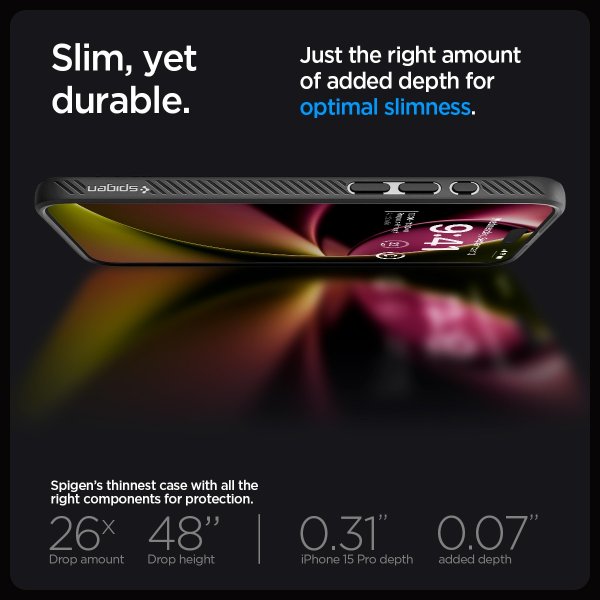 Spigen iPhone 15 Pro Deksel Liquid Air Matte Black