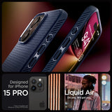 Spigen iPhone 15 Pro Deksel Liquid Air Navy Blue