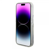 Karl Lagerfeld iPhone 15 Pro Deksel Liquid Glitter NFT Karl Sølv
