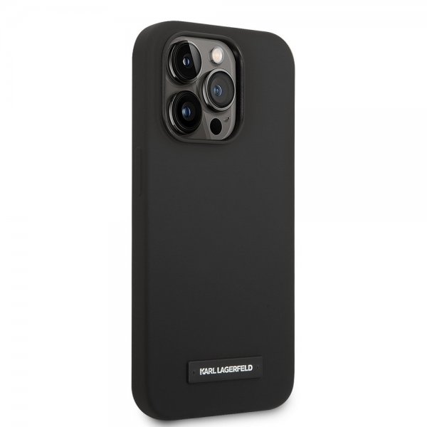 Karl Lagerfeld iPhone 15 Pro Deksel Liquid Silicone MagSafe Svart