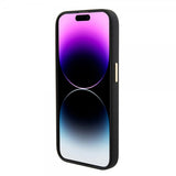 Guess iPhone 15 Pro Deksel Liquid Silicone Metal Logo Svart