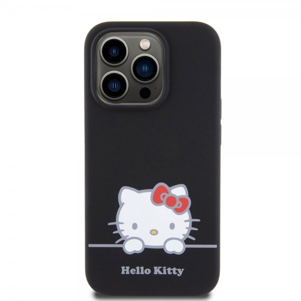 Hello Kitty iPhone 15 Pro Deksel Liquid Silicone Svart