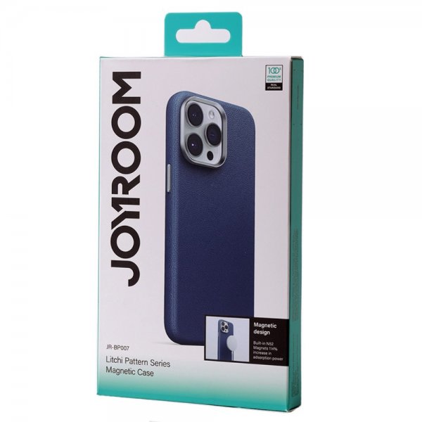 Joyroom iPhone 15 Pro Deksel Litchi Pattern Series MagSafe Grå