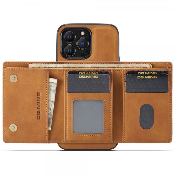 Dg.Ming iPhone 15 Pro Deksel M1 Series Avtakbart Kortholder Brun