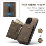 Dg.Ming iPhone 15 Pro Deksel M1 Series Avtakbart Kortholder Kaffe
