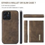 Dg.Ming iPhone 15 Pro Deksel M1 Series Avtakbart Kortholder Kaffe