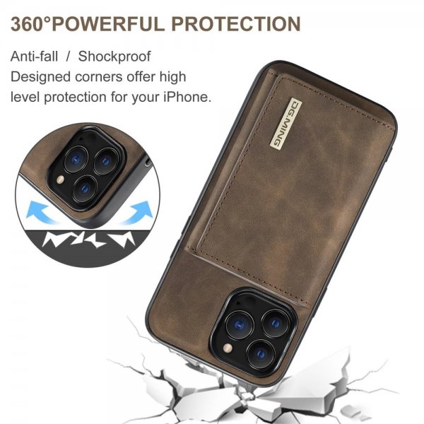 Dg.Ming iPhone 15 Pro Deksel M1 Series Avtakbart Kortholder Kaffe
