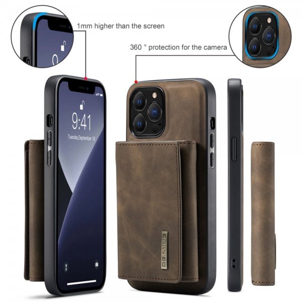Dg.Ming iPhone 15 Pro Deksel M1 Series Avtakbart Kortholder Kaffe