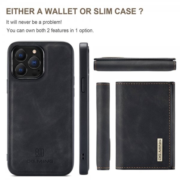 Dg.Ming iPhone 15 Pro Deksel M1 Series Avtakbart Kortholder Svart