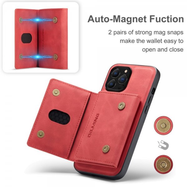 Dg.Ming iPhone 15 Pro Deksel M2 Series Avtakbart Kortholder Rød