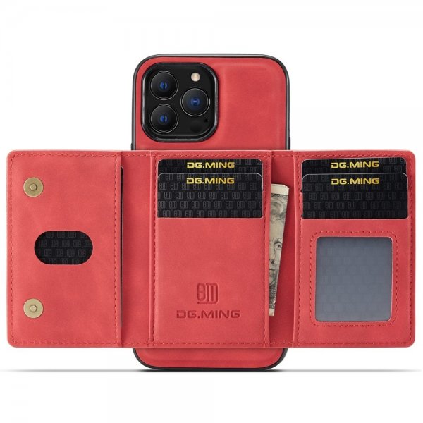 Dg.Ming iPhone 15 Pro Deksel M2 Series Avtakbart Kortholder Rød