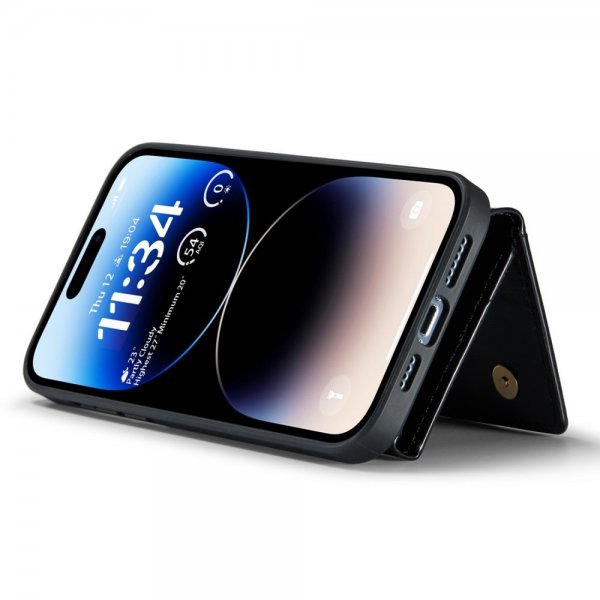 Dg.Ming iPhone 15 Pro Deksel M3 Series Avtakbart Kortholder Glitter Svart