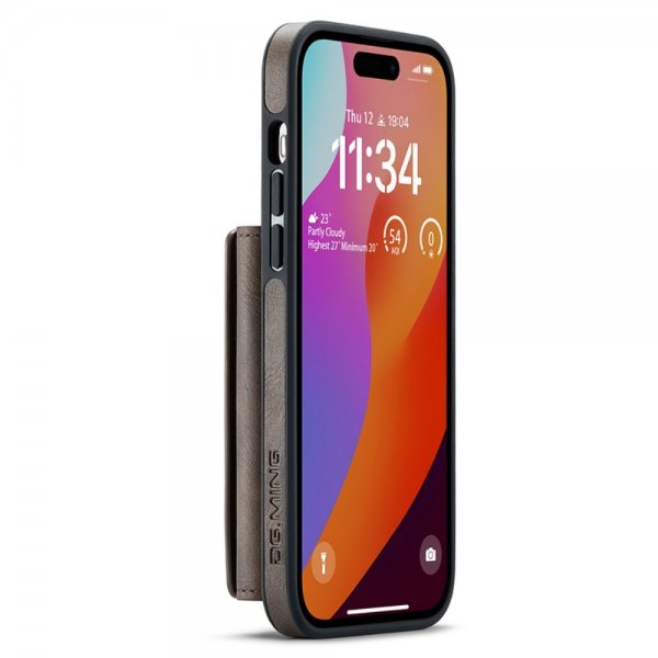 Dg.Ming iPhone 15 Pro Deksel M5 Series Avtakbart Kortholder Kaffe