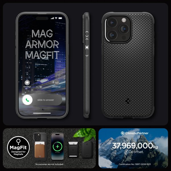 Spigen iPhone 15 Pro Deksel Mag Armor MagFit Matte Black