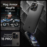Spigen iPhone 15 Pro Deksel Mag Armor MagFit Matte Black