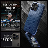 Spigen iPhone 15 Pro Deksel Mag Armor MagFit Navy Blue