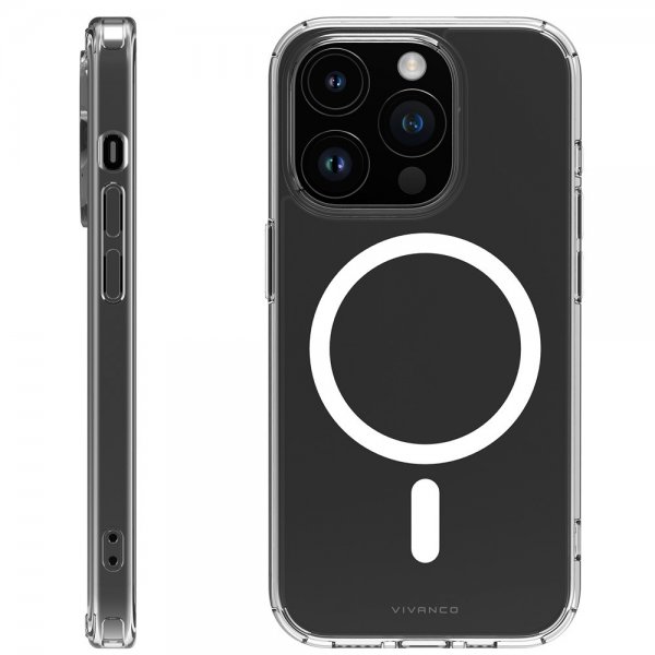 Vivanco iPhone 15 Pro Deksel Mag Steady Transparent