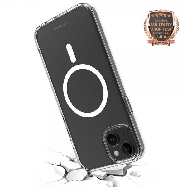 Vivanco iPhone 15 Pro Deksel Mag Steady Transparent