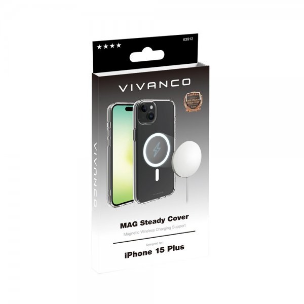 Vivanco iPhone 15 Pro Deksel Mag Steady Transparent