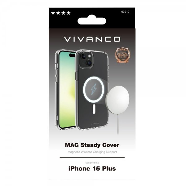 Vivanco iPhone 15 Pro Deksel Mag Steady Transparent