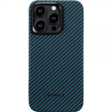 Pitaka iPhone 15 Pro Deksel MagEZ Case 4 Black/Blue Twill