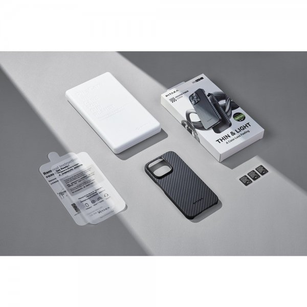 Pitaka iPhone 15 Pro Deksel MagEZ Case 4 Black/Grey Twill