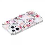 iPhone 15 Pro Deksel Marmormønster Rosor Rosa