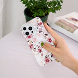 iPhone 15 Pro Deksel Marmormønster Rosor Rosa