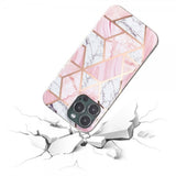 iPhone 15 Pro Deksel Marmormønster Hvit Rosa