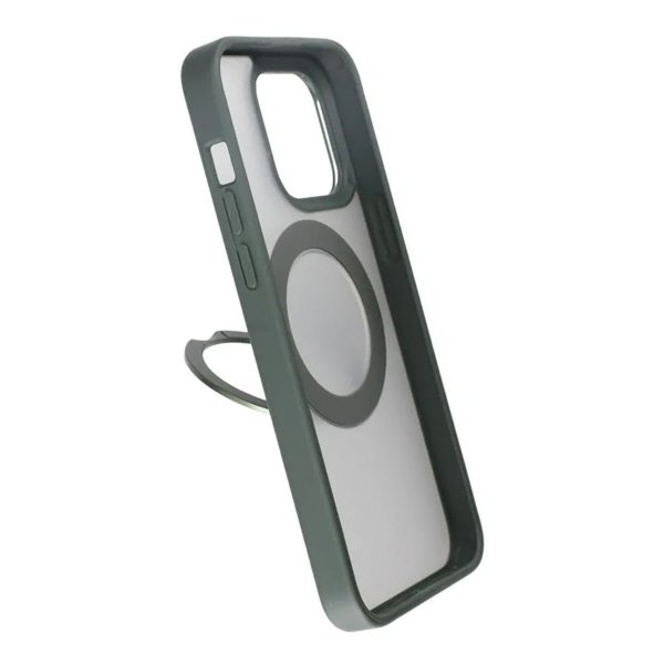 Rvelon iPhone 15 Pro Deksel Roterbart Stativ Grønn