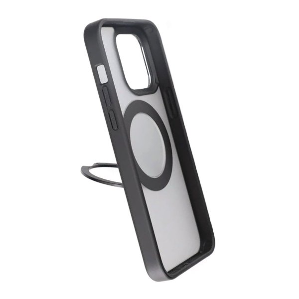 Rvelon iPhone 15 Pro Deksel Roterbart Stativ Svart