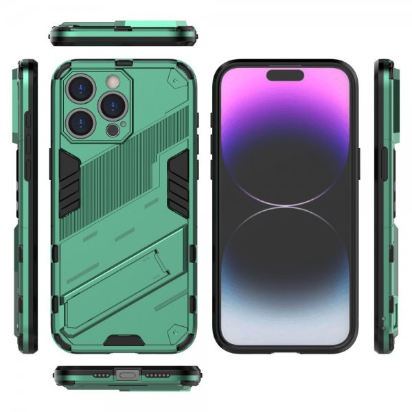 iPhone 15 Pro Deksel med Stativ Grønn
