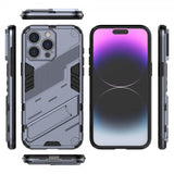 iPhone 15 Pro Deksel med Stativ Mørkeblå