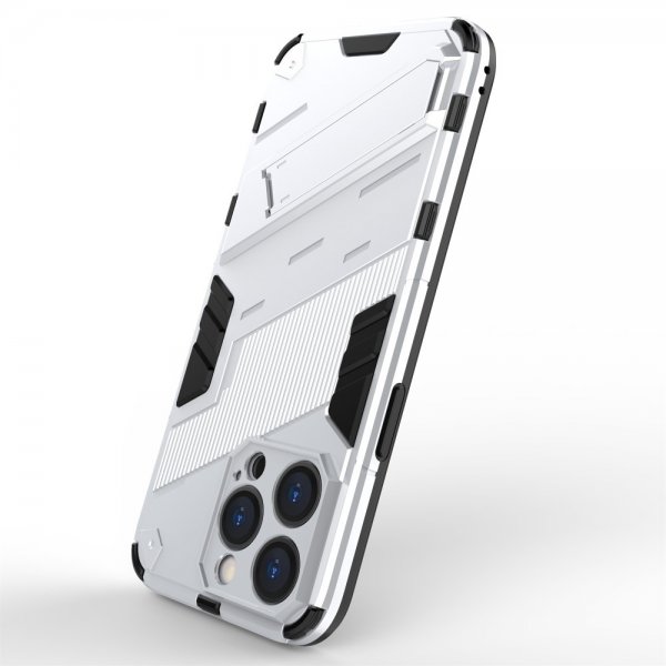 iPhone 15 Pro Deksel med Stativ Hvit