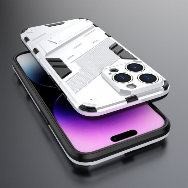 iPhone 15 Pro Deksel med Stativ Hvit
